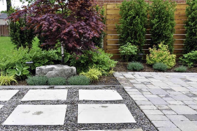 Paver patio with garden border